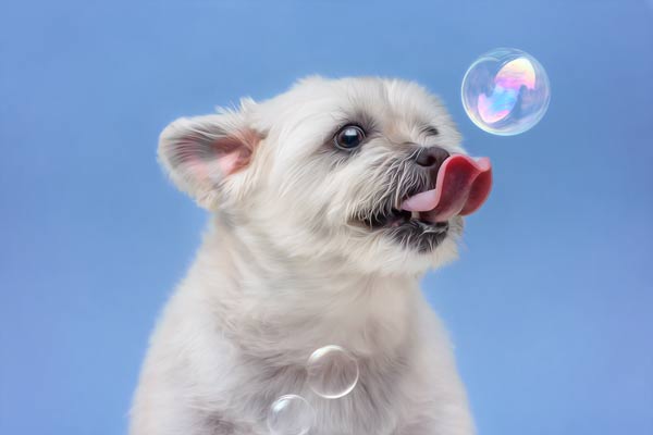 Bella Catching Bubbles | Pet Photography in Franklin TN | Moments By T Pet Photography