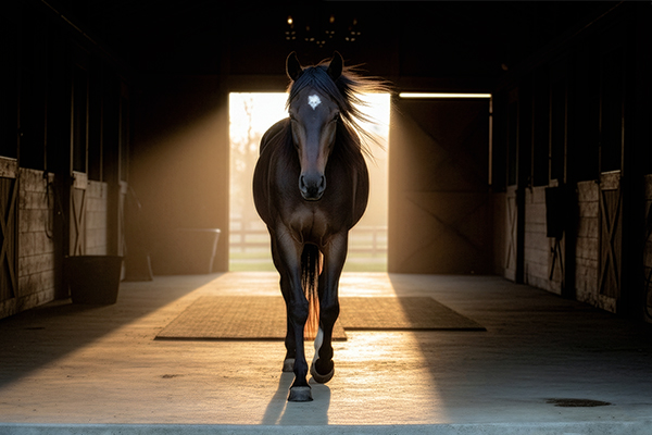 Horse Walking Through a Barn in Franklin TN | Equine Portrait Photography | Moments By T
