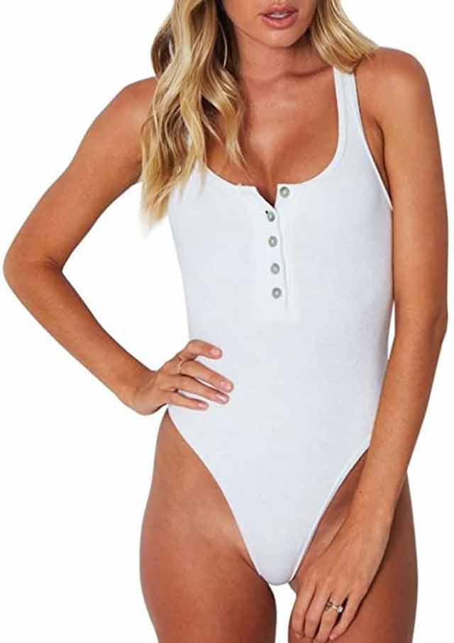 White Flash Dance Bodysuit