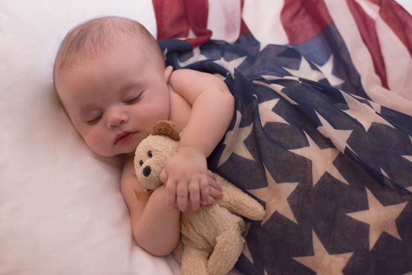 American Newborn Portraits | Patriotic Baby Photography Franklin TN | Moments By T